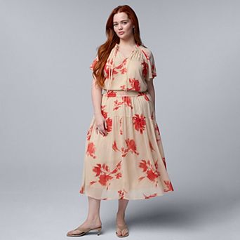 Plus Size Simply Vera Vera Wang Flowy Maxi Dress