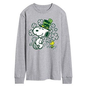 Men's Peanuts Snoopy & Woodstock St. Patrick's Day Long Sleeve Graphic Tee