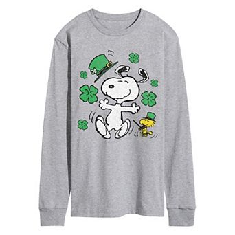 Men's Peanuts Snoopy St. Patrick's Day Long Sleeve Graphic Tee