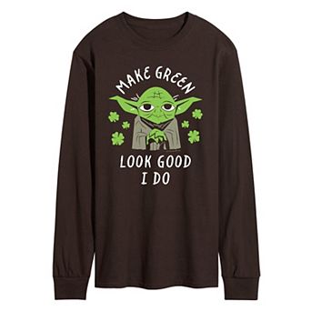 Men's Star Wars Yoda Graphic Long Sleeve Graphic Tee