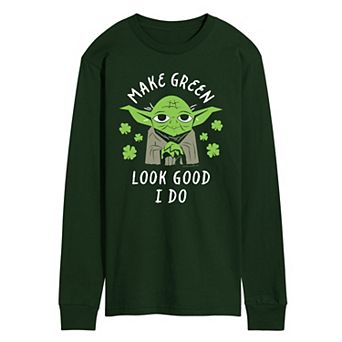 Men's Star Wars Yoda Graphic Long Sleeve Graphic Tee