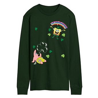 Men's SpongeBob SquarePants St. Patrick's Day Collage Long Sleeve Graphic Tee
