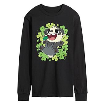 Men's Pokémon Pancham Clovers Collage Long Sleeve Graphic Tee