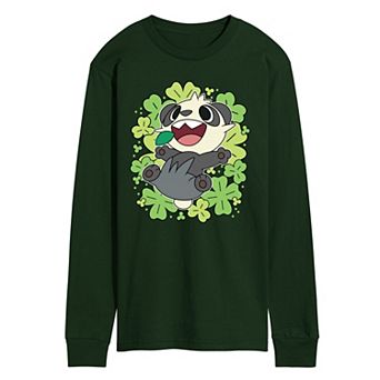Men's Pokémon Pancham Clovers Collage Long Sleeve Graphic Tee