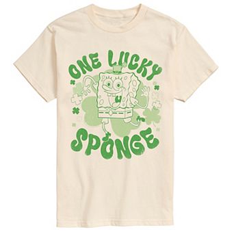 Men's SpongeBob SquarePants One Lucky Sponge Distressed Graphic Tee