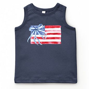 The Juniper Shop Watercolor Flag Coquette Youth Tank Top