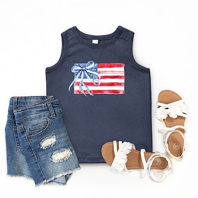 The Juniper Shop Watercolor Flag Coquette Youth Tank Top