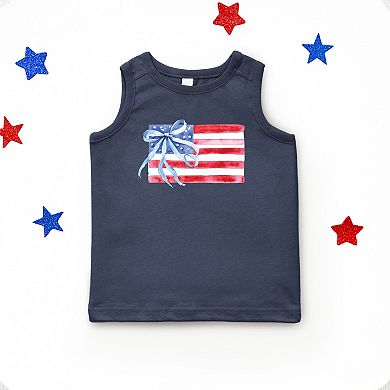 The Juniper Shop Watercolor Flag Coquette Youth Tank Top