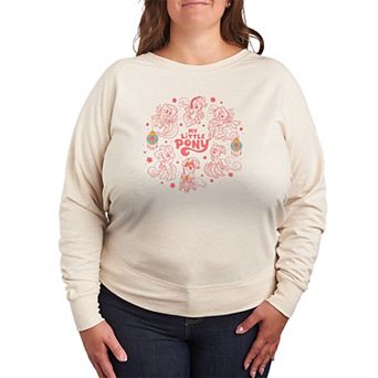 Plus Size My Little Pony Group Lunar New Year French Terry Long Sleeve Tee