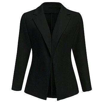 Women's Slim Fit Lapel Blazer Jacket, Long Sleeve Mid-Length Casual Office Trench Coat