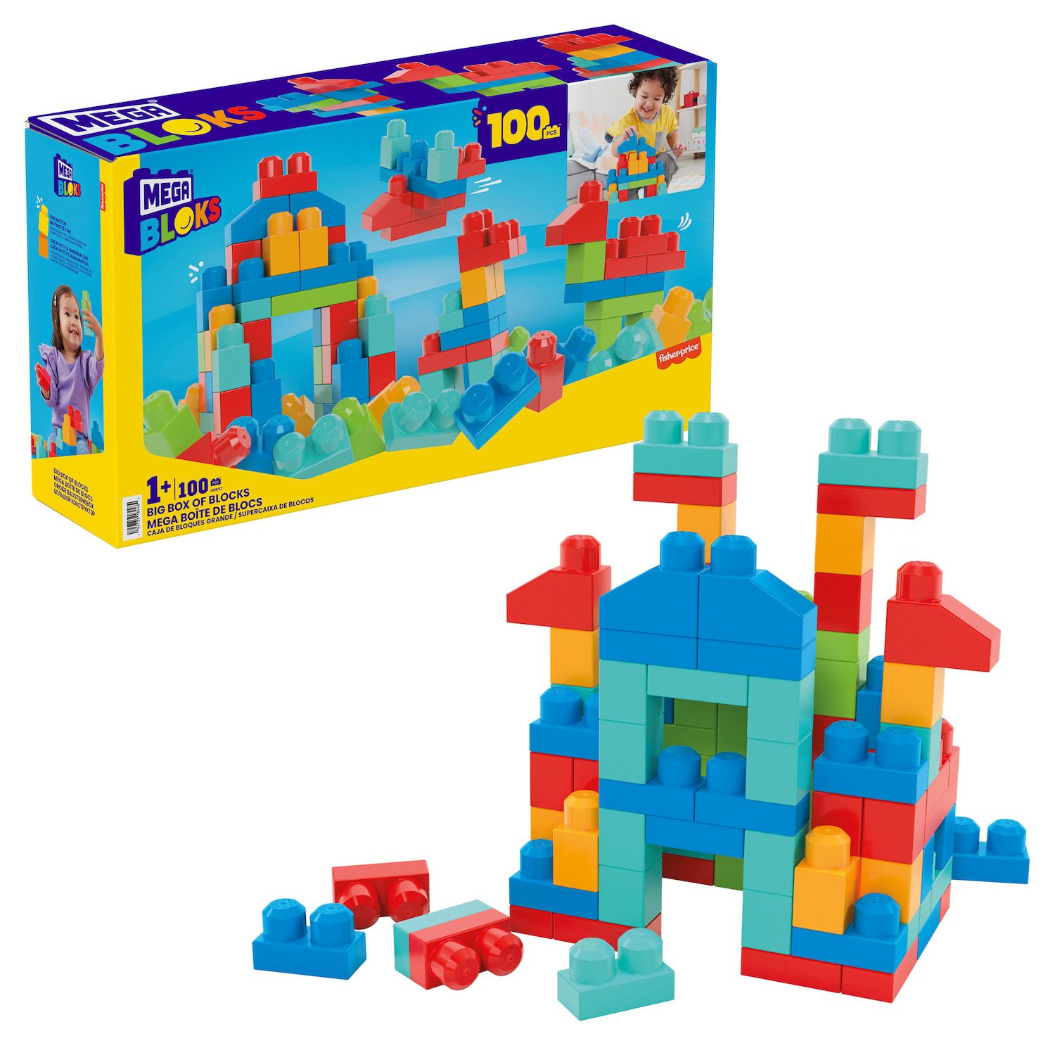 Детские конструкторы Mega Bloks First Builders Big Box of Blocks Building Toy (100-pc.)