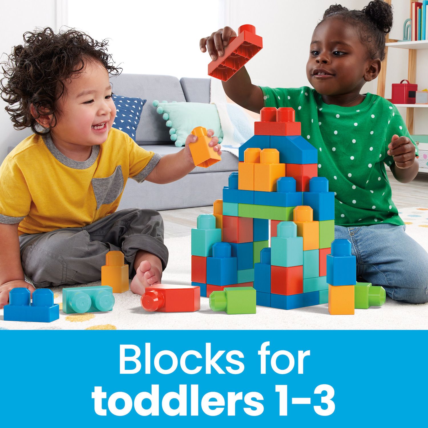Детские конструкторы Mega Bloks First Builders Big Box of Blocks Building Toy (100-pc.) — фото 2