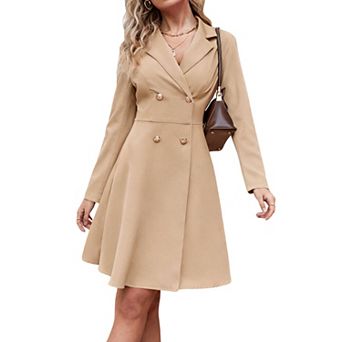Women's Double-Breasted Trench Coat Slim Fit Longline Fashion Outerwear