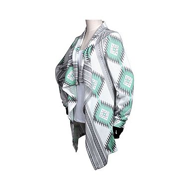 Lightweight Women’s Long Sleeve Open Front Cardigan with Shawl Collar