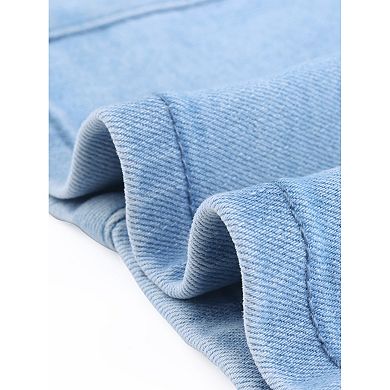 Women's Plus Size Denim Skirts Vintage High Waist with Pockets A-Line Midi Jean Skirt