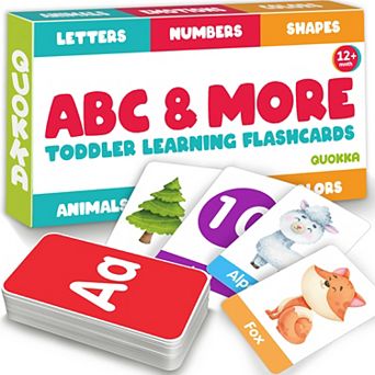 QUOKKA ABC Learning Flash Cards for Toddlers 2-4 Years Old 60 Realistic Flashcards for Kids