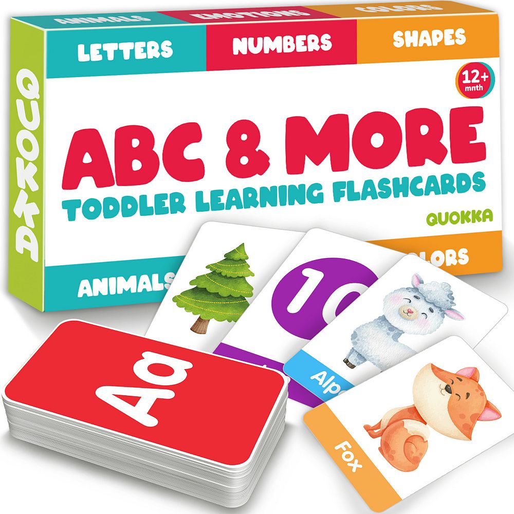 QUOKKA ABC Learning Flash Cards for Toddlers 2-4 Years Old 60 Realistic