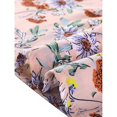 Women's Plus Size Dress Ruffle Short Sleeve Floral Midi Dresses