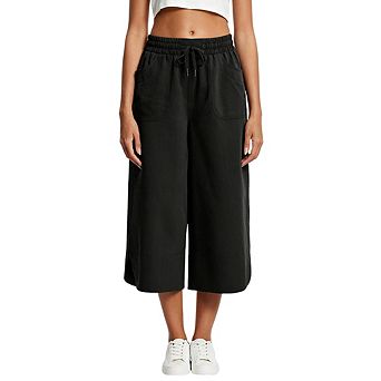 Women's Capri Wide Leg Pants with Elastic Waist Casual Cropped Lounge Pants for All Season