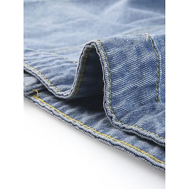 Women's Plus Size Chest Pockets Single Breasted Denim Vest