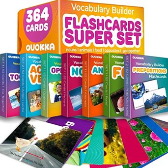 QUOKKA Flash Cards for Kids and Adults Large Preschool FlashCards for Speech Therapy