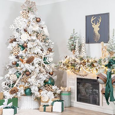 Farmhouse Christmas Ball Ornaments (Set of 6, Gold/Silver)