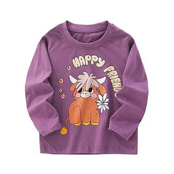 Autumn and Spring Arrival Animals Cartoon Pattern Long Sleeves Top for Stylish Boys