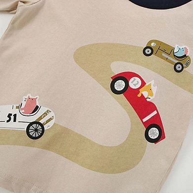 Autumn and Spring Arrival Animals Cartoon Pattern Long Sleeves Top for Stylish Boys