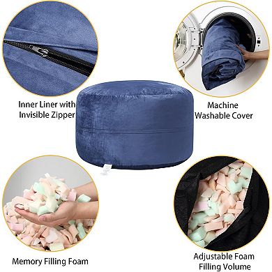 4FtLarge Bean Bag Chair for Adult,Comfy Fluffy Velvet Bean Bag Couch with Memory Foam&Washable Cover