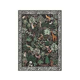 Garvee Animal & Foliage Print Area Rug Ultra Soft Washable Non Slip for Kids' Playroom Bedroom