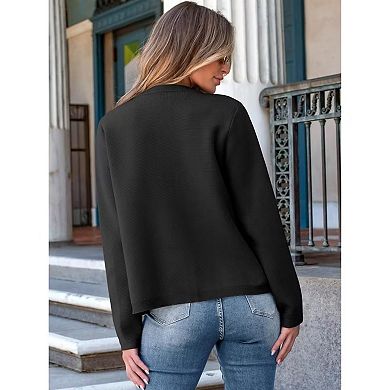 Stripe Cardigan for Women Open Front Knitted Sweater Long Sleeve Button Down Outwear