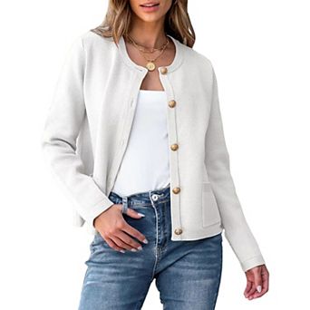 Stripe Cardigan for Women Open Front Knitted Sweater Long Sleeve Button Down Outwear