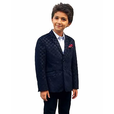 Elie Balleh Boys Slim Fit Gingham Blazer