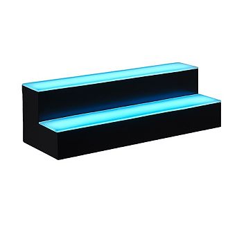 LED Liquor Bottle Display Shelf, 2 tier 16 Inch Bottle Display Shelf Bar Shelves