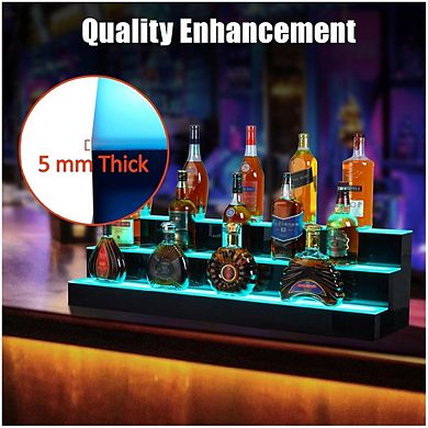 LED Liquor Bottle Display Shelf, 3 Tier 60 Inch Bottle Display Shelf Bar Shelves