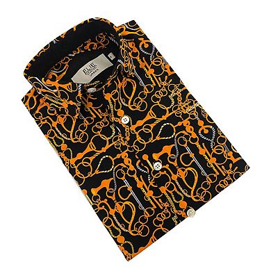 Elie Balleh Boys Slim Fit Geometric Shirt