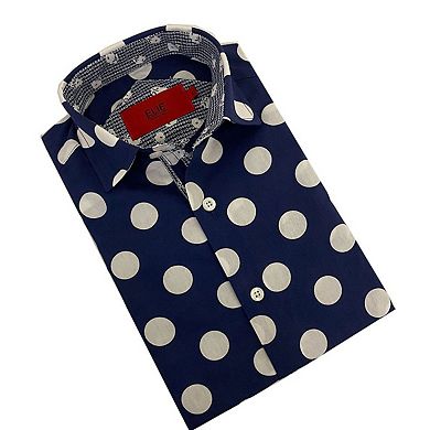 Elie Balleh Boys Slim Fit Long Sleeve Polka Dot Shirt