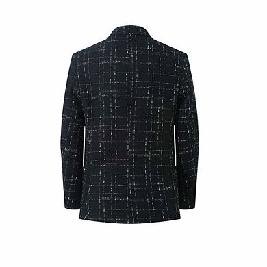 Elie Balleh Boys Slim Fit Windowpane Blazer Sports Coat