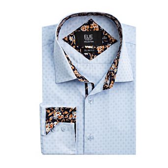 Elie Balleh Boys Slim Fit Jacquard Dot Shirt
