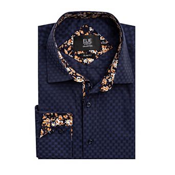 Elie Balleh Boys Slim Fit Jacquard Dot Shirt