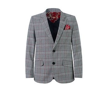 Elie Balleh Boys Slim Fit Plaid Blazers Sports Coat Jacket