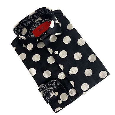 Elie Balleh Boys Slim Fit Long Sleeve Polka Dot Shirt