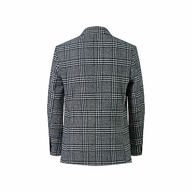 Elie Balleh Boys Slim Fit Windowpane Blazer