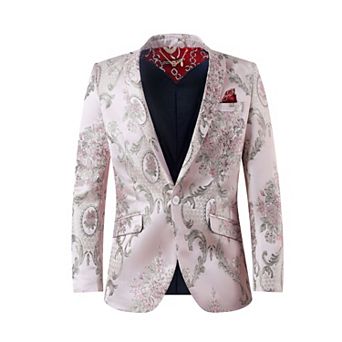 Elie Balleh Mens Slim Fit Floral Sports Coat Jacket