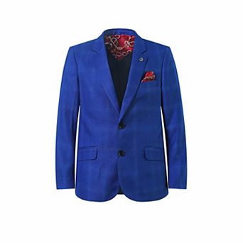 Elie Balleh Boys Slim Fit Checke Sports Coat Blazer