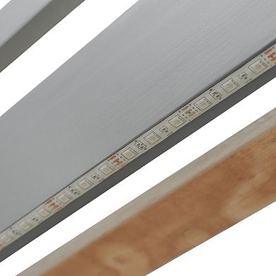 Whisen Compact Loft Bed with Storage Staircase, Two Chest of Drawers, Desk and Light Strip