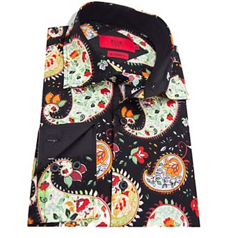 Elie Balleh Boys Slim Fit Paisley Dress Shirt