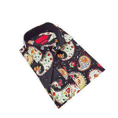 Elie Balleh Boys Slim Fit Paisley Dress Shirt