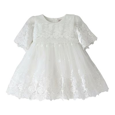 knee length dresses for ladies Martina Girls Baptism Dress | Baby Store Near Me | La Bavetta main image 0