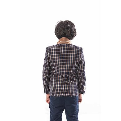 Elie Balleh Boys Slim Fit Plaid Blazer